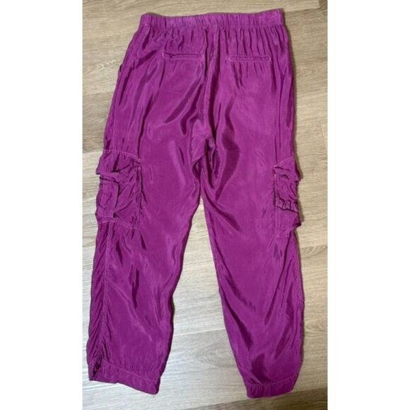 Johnny Was Satin Purple Cargo Pants Size S Boho Night Out Loganlook - Picture 6 of 7